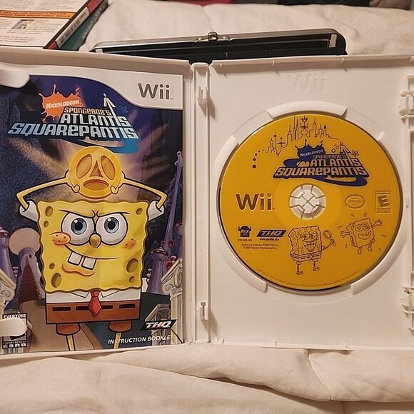 SpongeBob's Atlantis SquarePantis (Nintendo Wii, 2007) CIB W/Manual - Picture 3 of 3